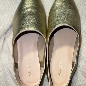 Aldo Metallic Gold Flats for Women